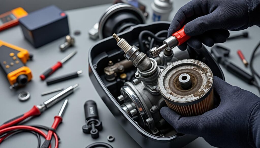 Probleme demarrage scooter 4 temps causes et solutions efficaces découvrez les causes courantes des problèmes de démarrage sur un scooter 4 temps et les solutions efficaces pour les résoudre rapidement et retrouver une moto fiable.